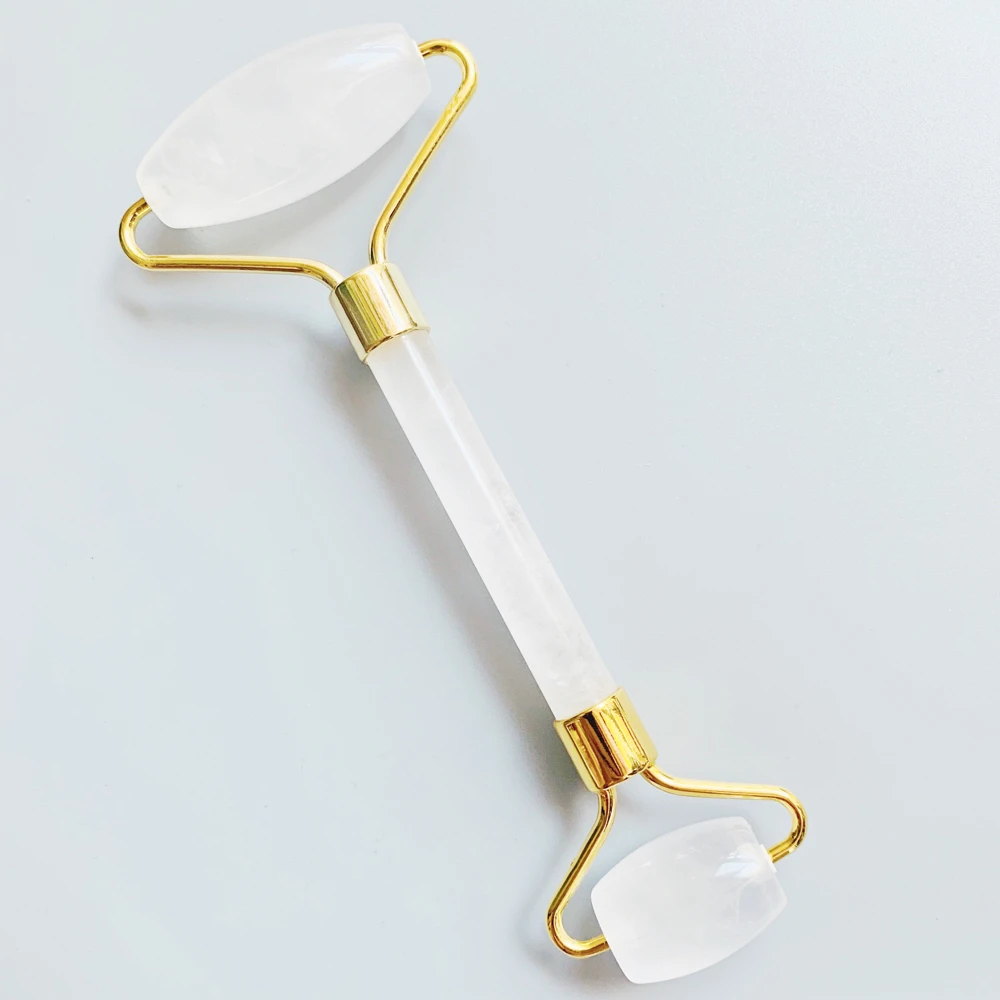 Нефритовый ролик для лица настоящий природный горный кварц массаж похудения