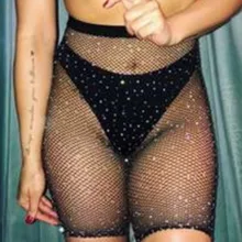 Женские летние трикотажные сетчатые шорты с сеткой повседневные Черные шорты