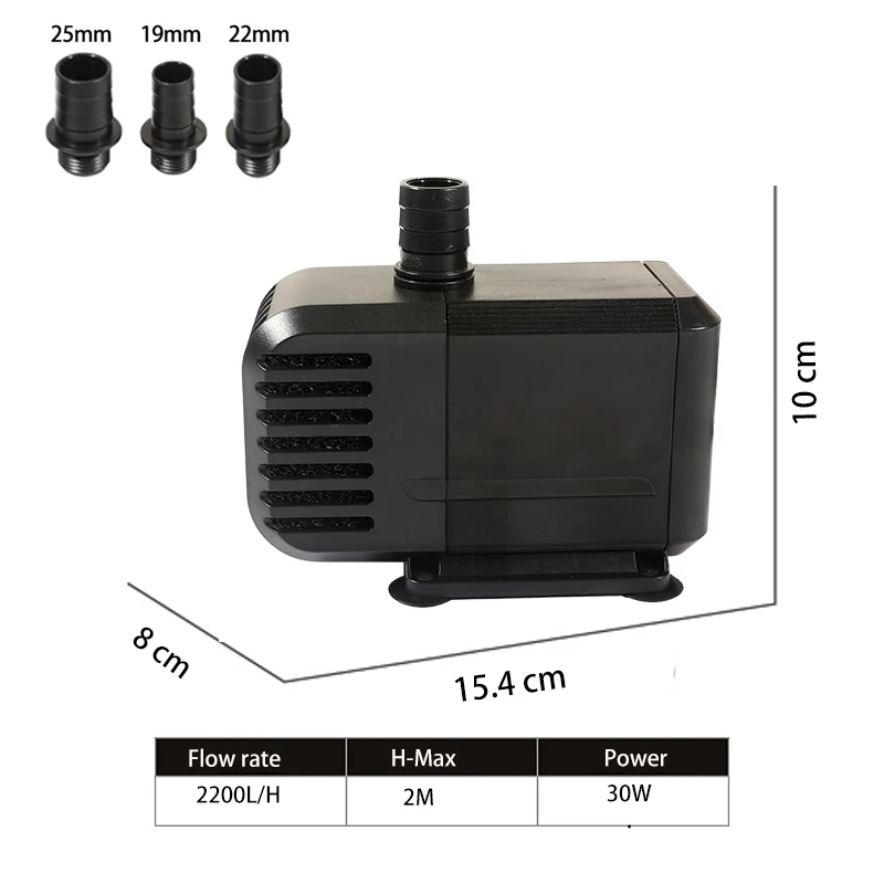 GAKO водяной насос с высоким потоком IP68 ультра-тихий аквариум-амфибия для аквариума водяной насос для фонтана насос с электроприводом - Цвет: 30W