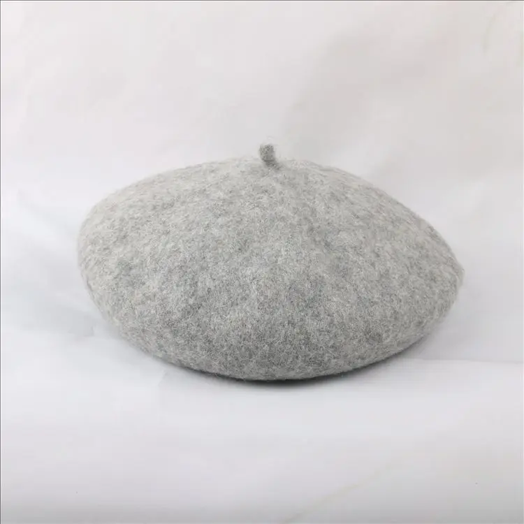 light gray Модная шапка для девочек, детская зимняя шерстяная шапка, берет для девочек, шапка Cany цвета, зимняя шапка для девочек - Цвет: light gray