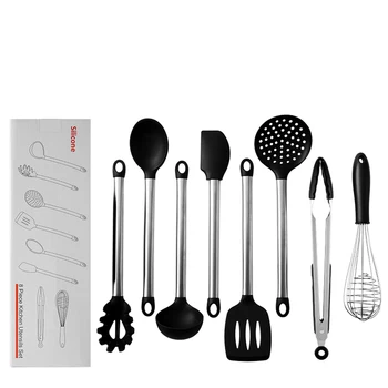 

Kitchen Utensil Set Silicone Cooking Utensils - Non Stick Silicone Cooking Utensil Set for Nonstick Cookware-9pcs