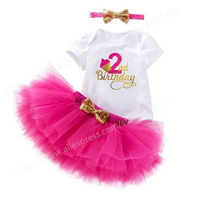 Baby Girl Clothes 2nd Birthday Dress Outfits 2 Years Girls Boutique Clothing Christening Dresses For Toddler Girls Birthday Dress