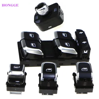 

HONGGE Qty 5 Chrome Master Window & Mirror Switch Sets For A6 S6 C7 A7 4GD959565 4GD959851 4GD959855 8KD 959 855A 8KD959565A