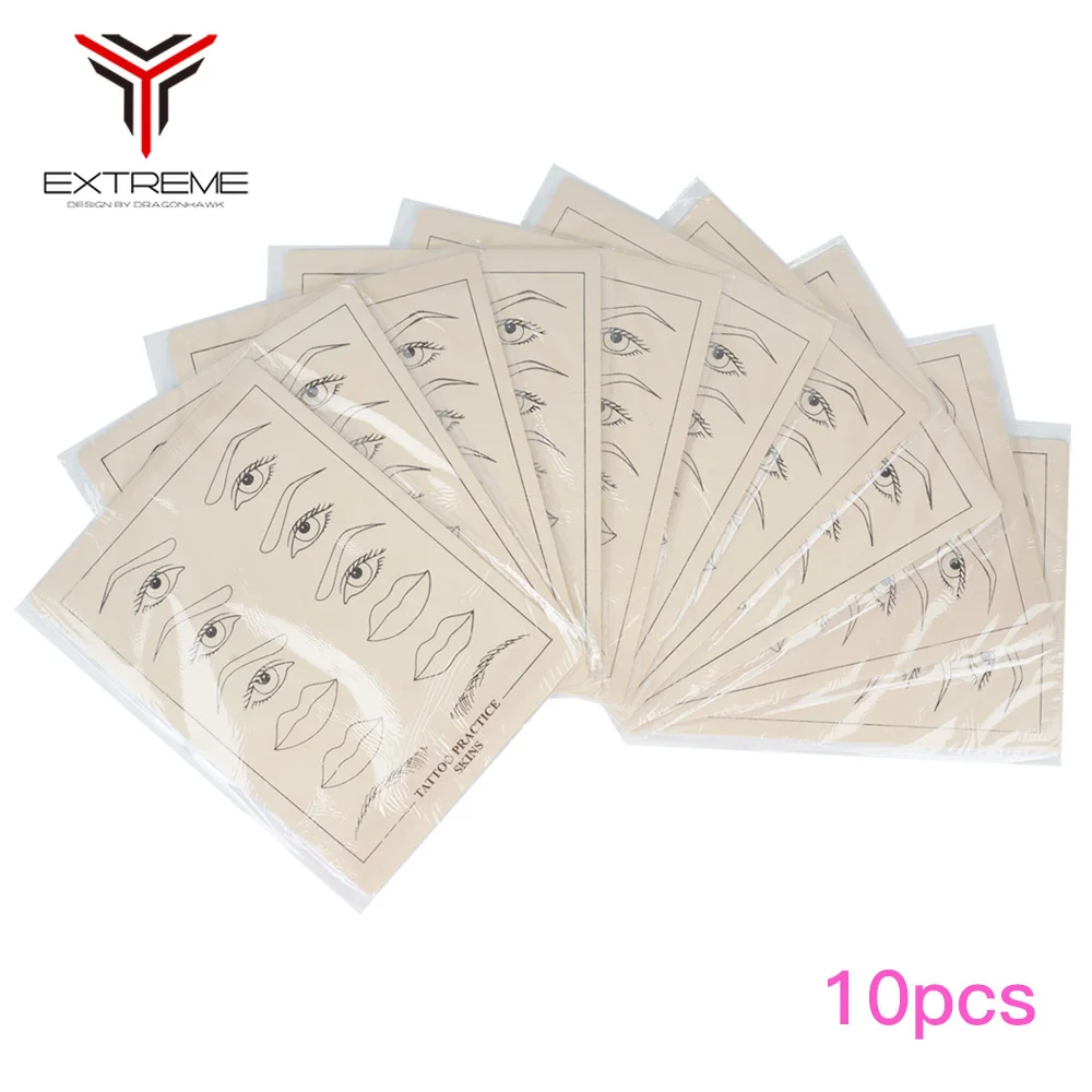 10 PCS Tattoo Eyebrow and Lip Practice Skin for Machine Pen Supply Permanent Makeup | Красота и здоровье
