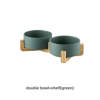 

Double Dog Ceramic Bowl With Raised Stand Non-slip Pet Supplies Cat Water Bowl Food Bowls For Dog Feeder Pet Product #P003