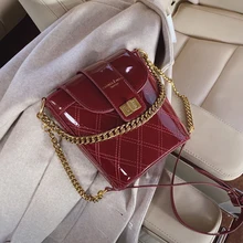 Чистая красная лакированная кожаная женская сумка новая волна Корейская версия диких сумка-почтальон блестящая сумка на плечо модная сумка-мешок