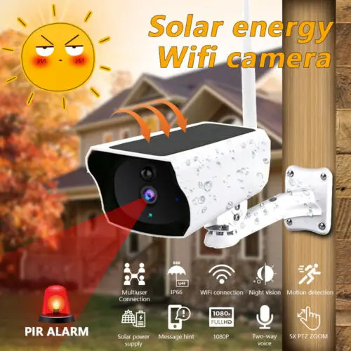 Беспроводная наружная Wi Fi IP камера на солнечной батарее 1080P HD