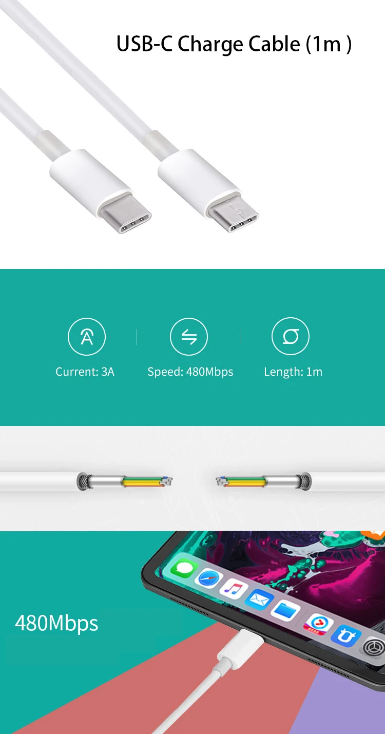 OTG кабель для быстрой зарядки портативный type C/USB C к USB C зарядный провод на Android телефон шнур для redmi note 7,8, One Plus 7 pro