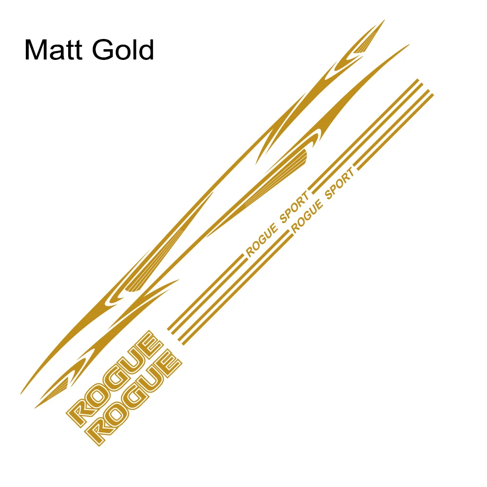 Matt Gold 1 компл. Авто дверь боковая юбка Светоотражающие украшения кузова автомобиля наклейки для Nissan Rogue спортивный автомобиль водонепроницаемый винил ПВХ наклейки аксессуары - Название цвета: Matt Gold