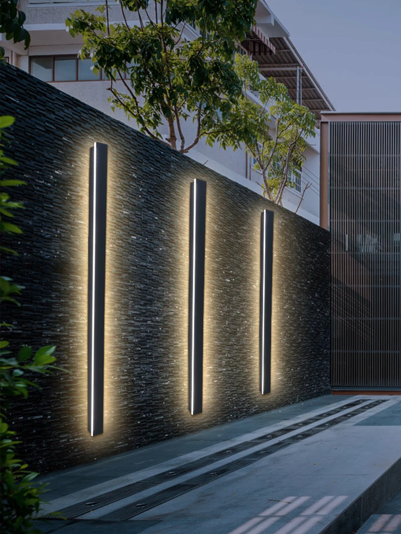 Winlams Led Applique Murale Imperméable//Extérieure IP65 Imperméable Moderne Simple Noir Projecteur à Tête Unique Blanc Chaud
