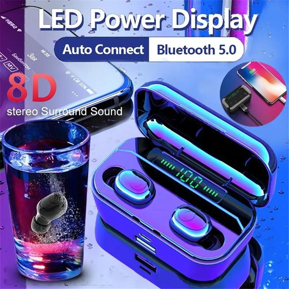 G6S True Wireless Bluetooth Earphones 5 0 Stereo Headphones Noise Camcelling Earbuds IPX7 Waterproof With 3500mah Charging Box