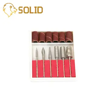 

Diamond Grinding Head Nail Art Drill Bit Replace Sandpaper Head Set Box Grinding Machine Tool New 6Pcs For Rotary Tool