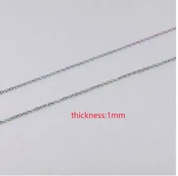 1mm thick Jaymaxi Радужное ожерелье цепочка из нержавеющей стали DIY Цепочка-ожерелье 1 мм 1,5 мм 2 мм толщина кабеля 10 шт./партия - Окраска металла: 1mm thick