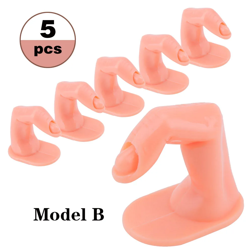 5pcs Model B Профессиональный 1/5/10 шт Нейл-арт учебных занятий Дисплей Ложные кончик пальца поддельные ручной работы акриловые УФ-гель для ногтей маникюр ногтей, для маникюра, салон - Цвет: 5pcs Model B