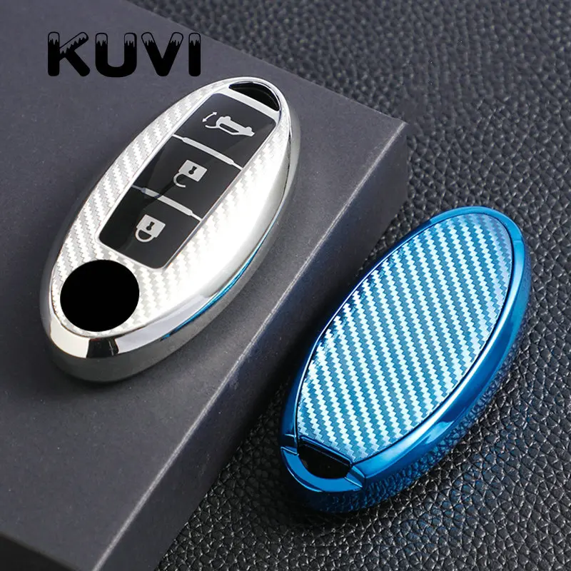 Carbon TPU Car Remote Key Case Cover Shell for Nissan Qashqai X-Trail T32 T31 Juke J10 J11 Kicks Tiida Pathfinder Note for Infiniti key case key case cover car key shell remote control case cover