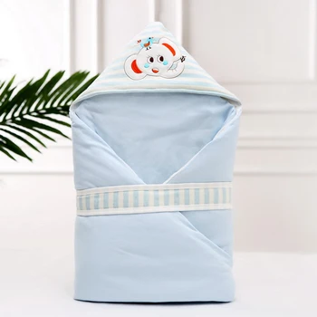 

Newborn 90*90cm hooded Blankets Sleeping Bag Baby Blanket Cotton Toddler Quilt for Stroller Bedding warm