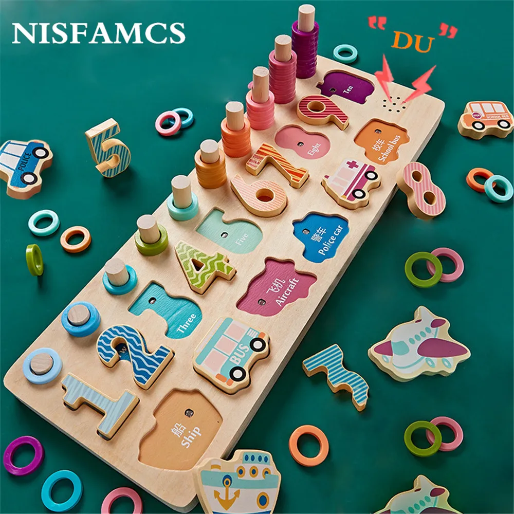 

Math Game Block Technology Toys Hobbies Animal Number Pairing Brain Education Wooden Puzzle Kids Early Math Learning Blocks Kits