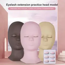 

1 Set Mannequin Head with Eyelids Eyelash Practice Silicone Makeup Training Mannequin Head for Beginner