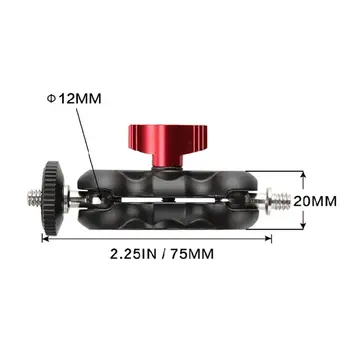 

Double Ball Head Shoe Mount Adapter Magic Arm 1/4" Screw Portable GPS Phone LCD Monitor DV Video Light DSLR Camera L41F