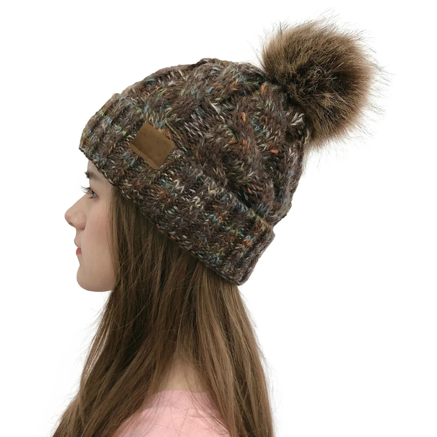 Европейские и американские популярные модели теплых шерстяных шариков, цветные вязаные шапки Mawei, шерстяные шапки двойного назначения