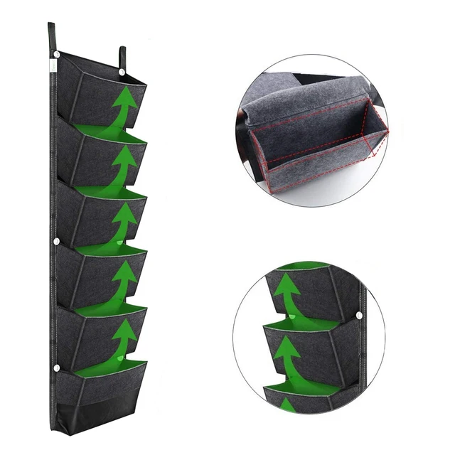 Aivy 1Pc107X30Cm 6 Zsebek Függőleges Kerti Ültetvényes Falra Szerelt Virágnövény Táska Udvari Iroda Otthoni Dekoráció - Image 5
