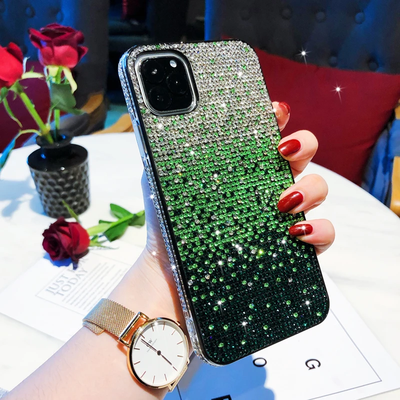 Для Apple iphone 11 чехол Роскошный Полный Алмазный блеск градиент защитный чехол для iphone 11 Pro Max iphone 11 11Pro