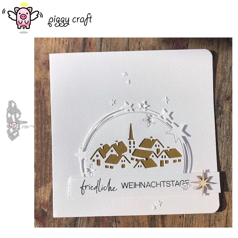 

Piggy Craft metal cutting dies cut die mold House group decoration Scrapbook paper craft knife mould blade punch stencils dies