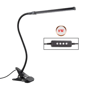 

LED USB Clip On Flexible Desk Lamp Dimmable Memory Bed Read Table Study Light 8W