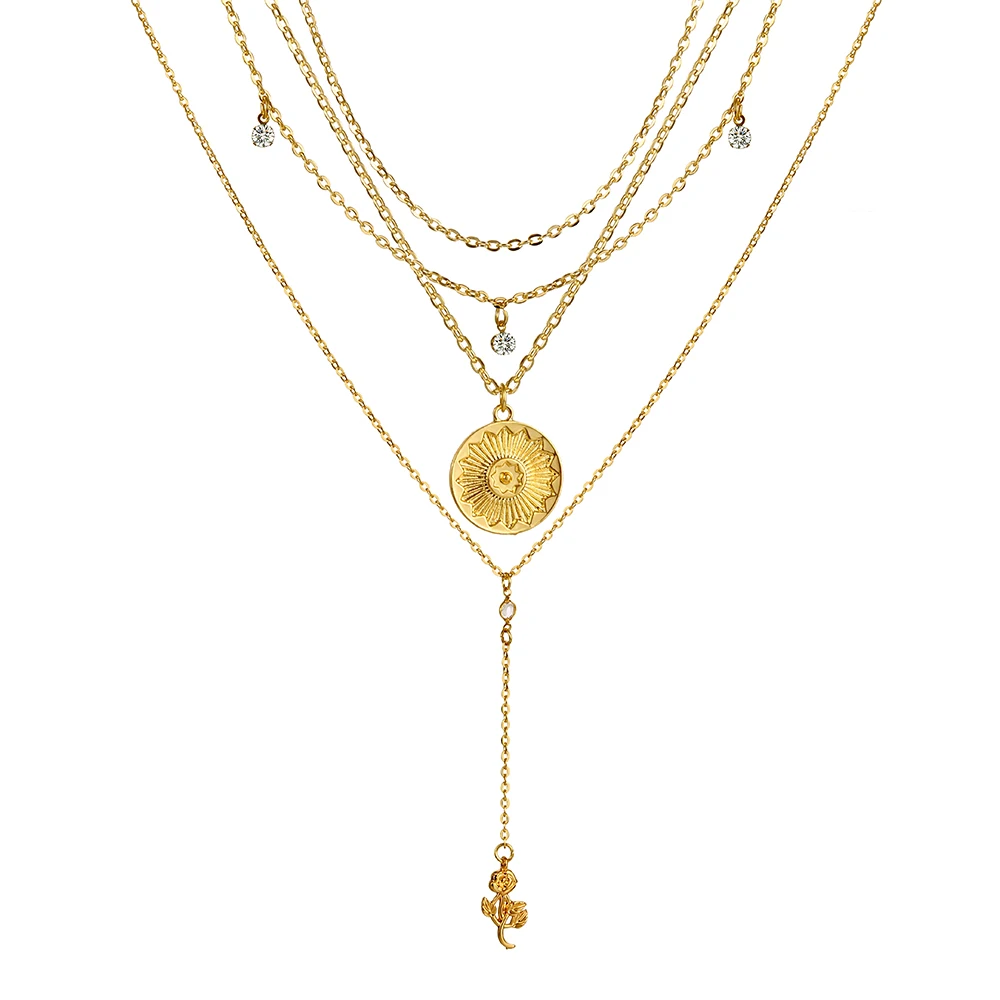 FAMSHIN богемное ожерелье в виде звезды луны сердца шестизвездочное ожерелье с подвеской в стиле бохо круглое модное ожерелье-чокер женское праздничное массивное ювелирное изделие