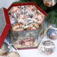 Bolas colgantes para árbol de Navidad, adornos de plástico para decoración del hogar, vacaciones, Navidad y Año Nuevo, 7,5 cm, 14 Uds.