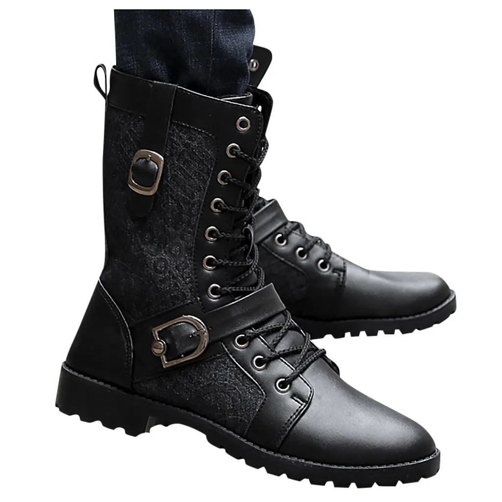 Мужская обувь; модные мужские ботинки; zapatos de hombre; модные мужские ботинки в стиле ретро, панк, с острым носком, на молнии сбоку; высокие Хлопковые мотоботы