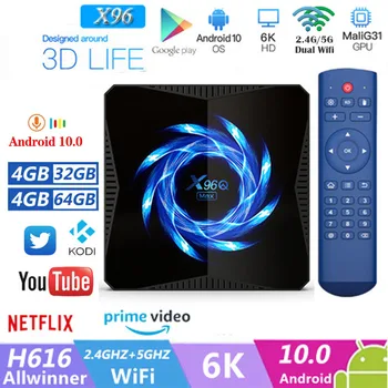 

X96Q MAX Smart TV Box Android 10 Allwinner H616 2.4G 5G Dual WiFi Bluetooth 4K Media Player Android TV Box