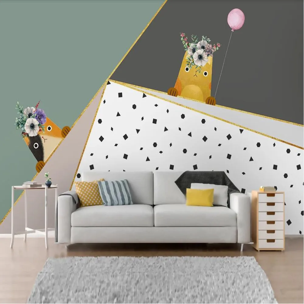 

milofi custom large wallpaper mural pass geometric animal children background wallpaper mural