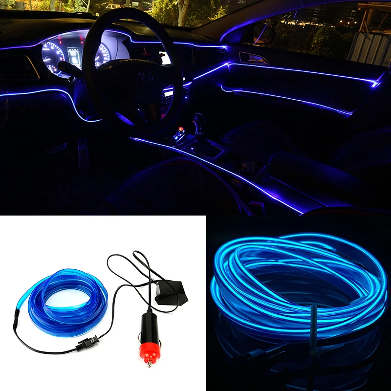 3M 12V Car Vehicle Ambient Interior Red Cold Light Strip Atmosphere Neon Lamp