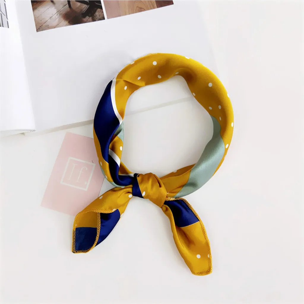 

50X50CM Fashion Women Elegant Small Square Scarf Chiffon Hair Scarf All-match Ladies Head Neck Hair Tie Band Neckerchief Bufanda