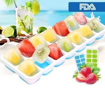 

14/21 Grids Silicone Ice Cube Mold With Cover DIY Ice Cola Fruit Jelly Maker Whiskey Cocktail Cold Drink Ice Cube for Bar Party