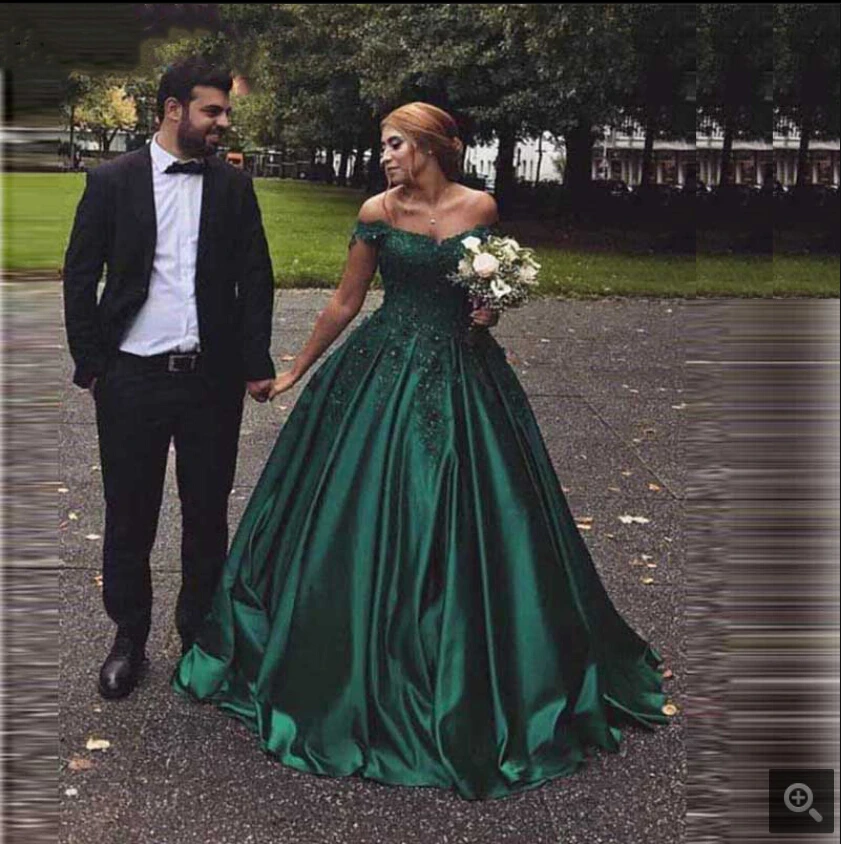Темно зеленое бальное платье Robe de soiree для выпускного вечера милое декольте