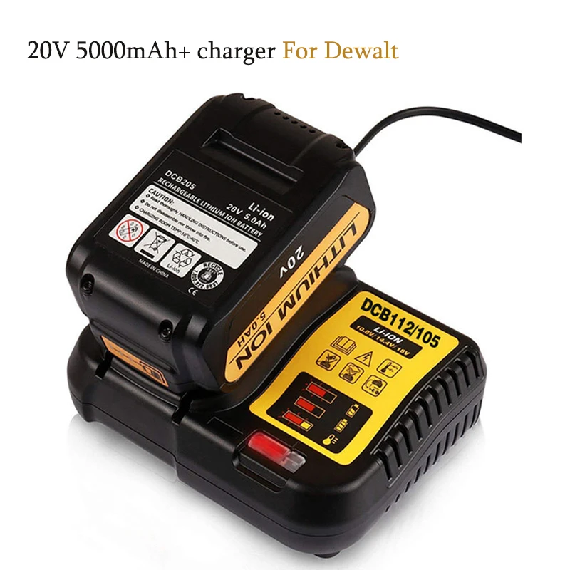 Новейший настоящий 5000 мАч 20 в для Dewalt электроинструмент батарея DCB180 DCB181 DCB181-XJ DCB182 DCB201 DCB201-2 DCB200 DCB200-2+ зарядное устройство