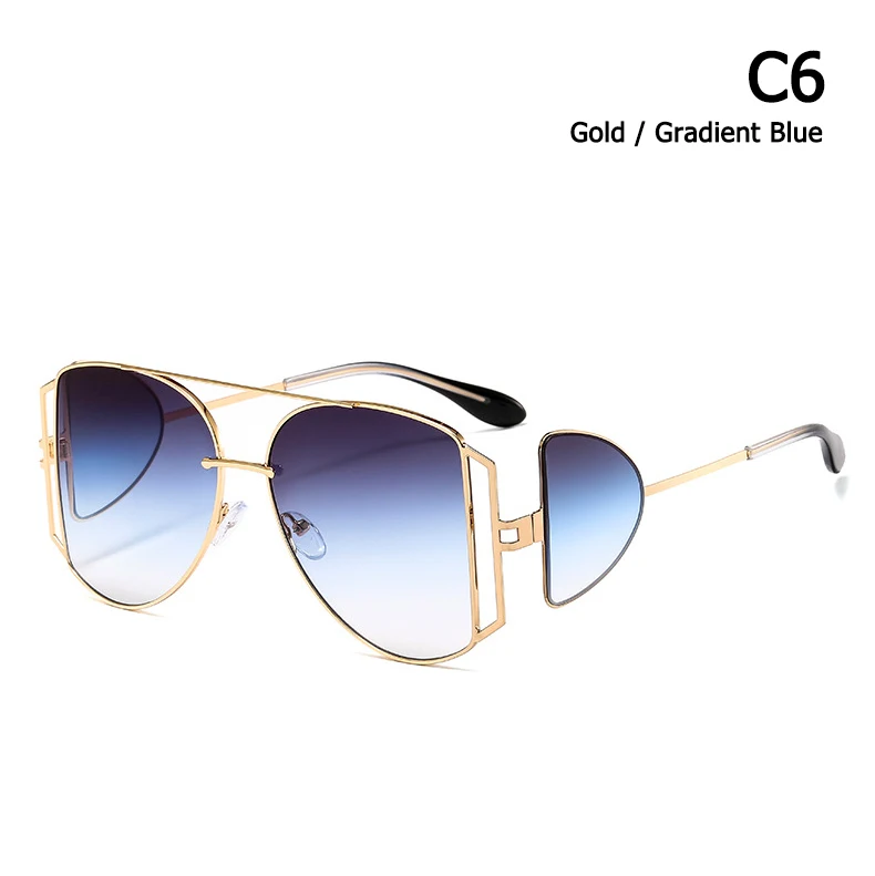JackJad модные крутые УНИКАЛЬНЫЕ Солнцезащитные очки в стиле стимпанк винтажные градиентные брендовые дизайнерские солнцезащитные очки Oculos De Sol - Цвет линз: C6