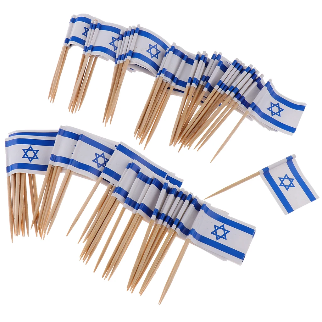 100X Beautiful Flag Toothpick Wood Toothpicks Flag Toothpicks Party Food for
