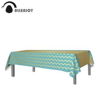 

Allenjoy Waterproof Tablecloth Golden Dot Wavy Holy Communion Child Birthday Party Table Cover Rectangle Desk Cloth
