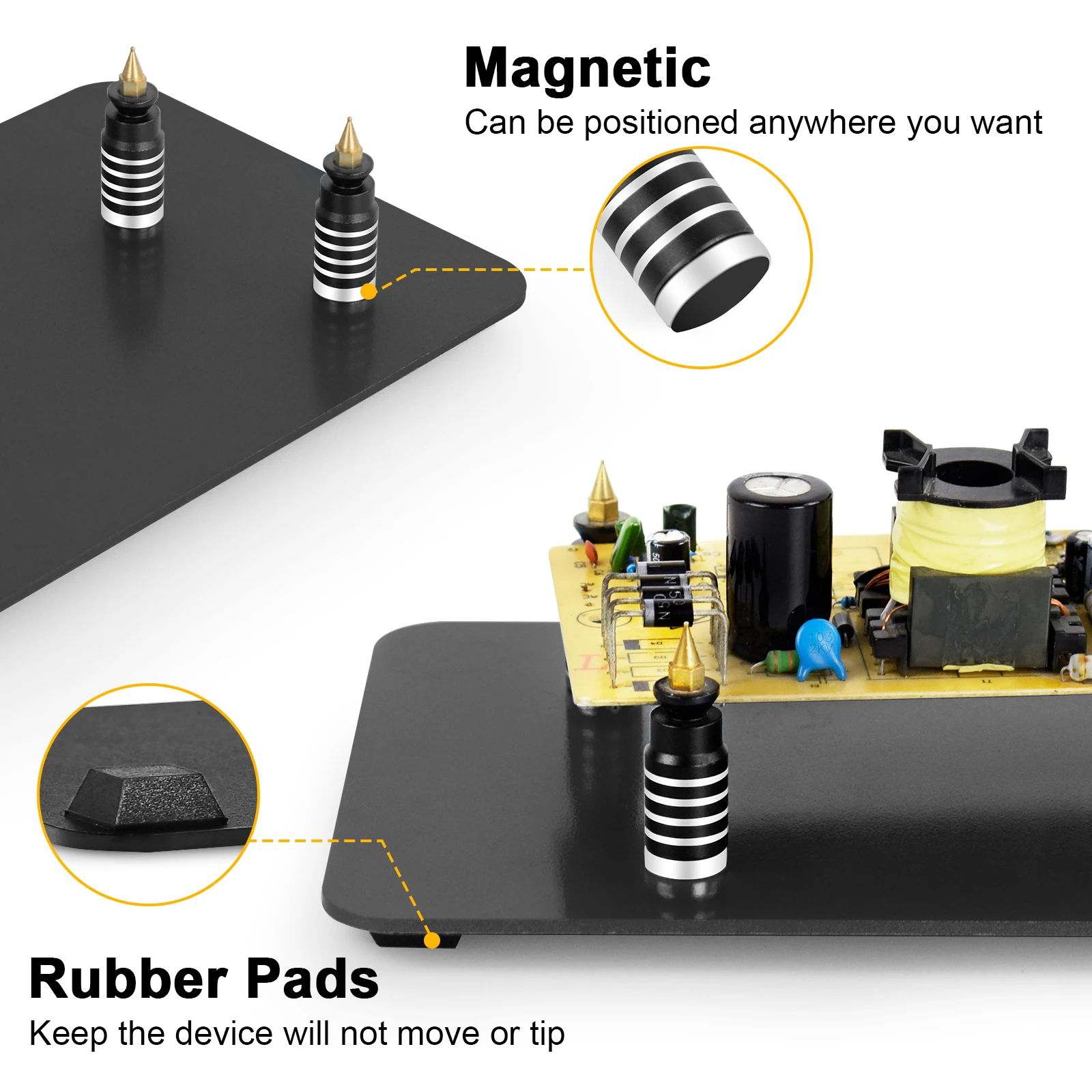 Magnetic Soldering Third Hand PCB Holder Heat Gun Stand with 3X LED Magnifying Glass Heavy Duty Welding Workstation soldering tool soldering helping hands circuit board fixture