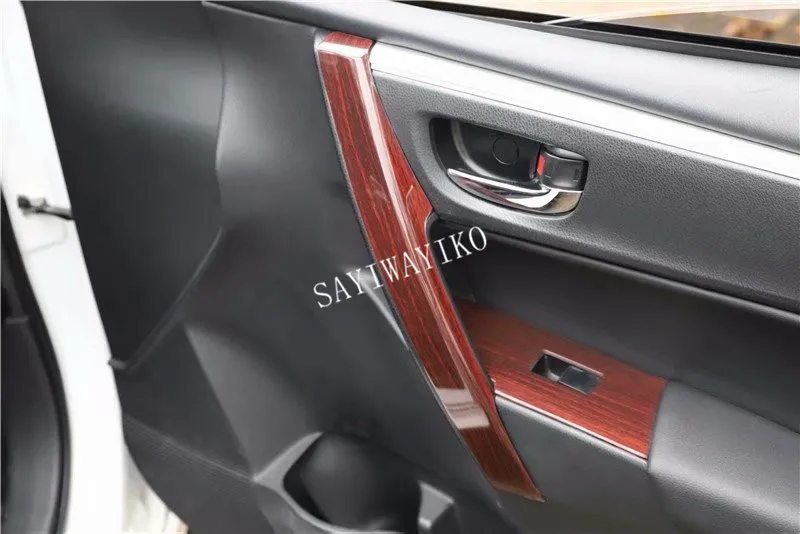 Для Toyota Corolla ABS Авто Стайлинг краска по дереву Авто внутренние аксессуары дверные ручки отделка 4 шт