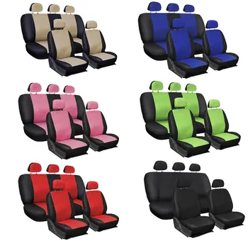 

9 PCS Oxgord Faux Pu Leather Protects Original Upholstery Car Seat Covers Steering Wheel Belt Pad Head Rest