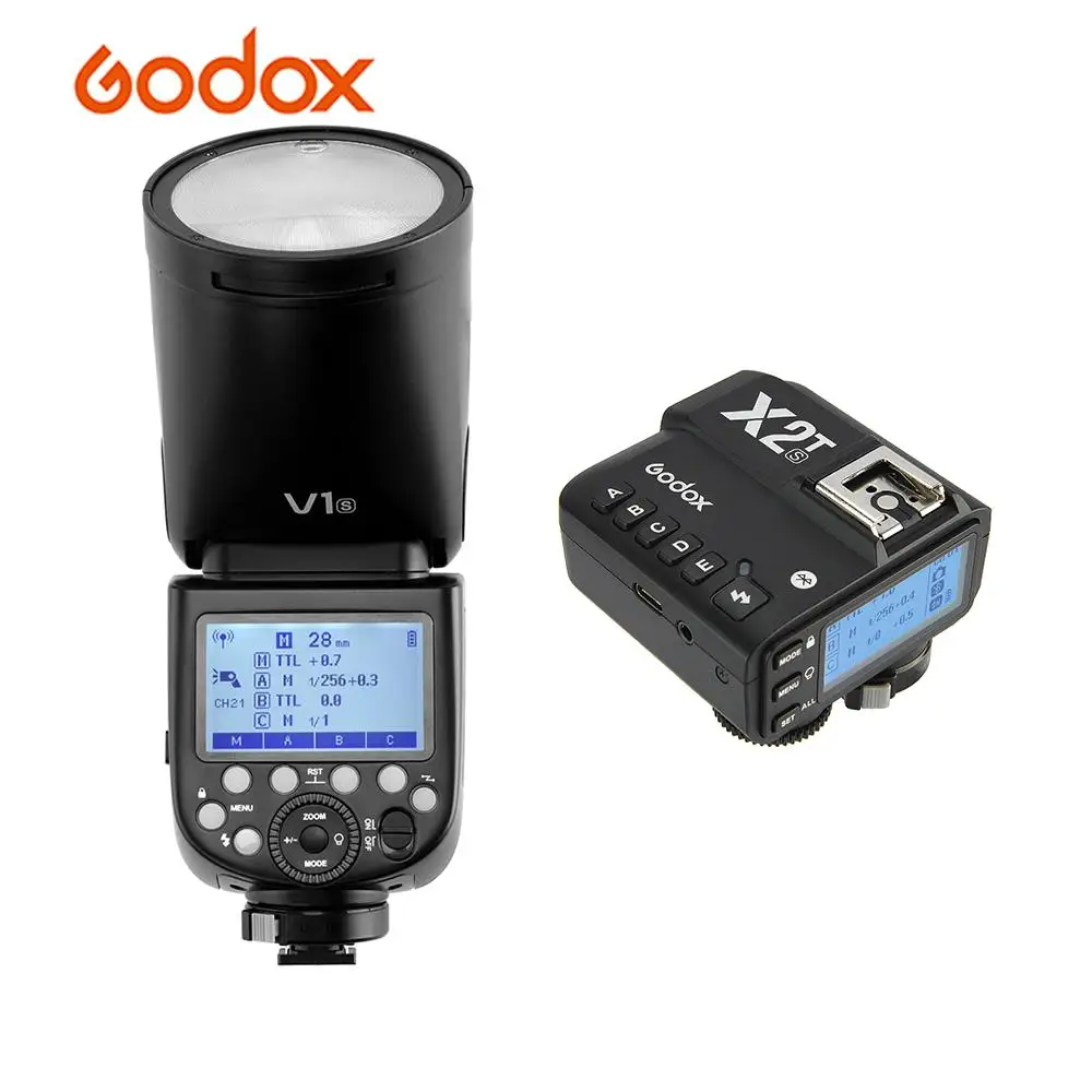 US $390.08 Godox V1S Camera Flash Light SpeedliteX2TS TTL Wireless Flash Trigger For Sony A7R A58 A99 Cameras For Wedding Portrait Studio