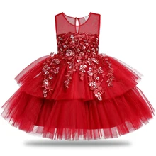 Пышное платье принцессы с цветочным рисунком для маленьких девочек на свадьбу, детское платье-пачка для маленьких девочек, модная детская одежда для детей от 3 до 12 лет