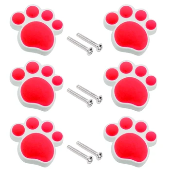 

Hot Sale 6pcs Cartoon Rubber Anticollision Door Knob Furniture Handle Drawer Cupboard Pull Handle For Kids Room - Green Red