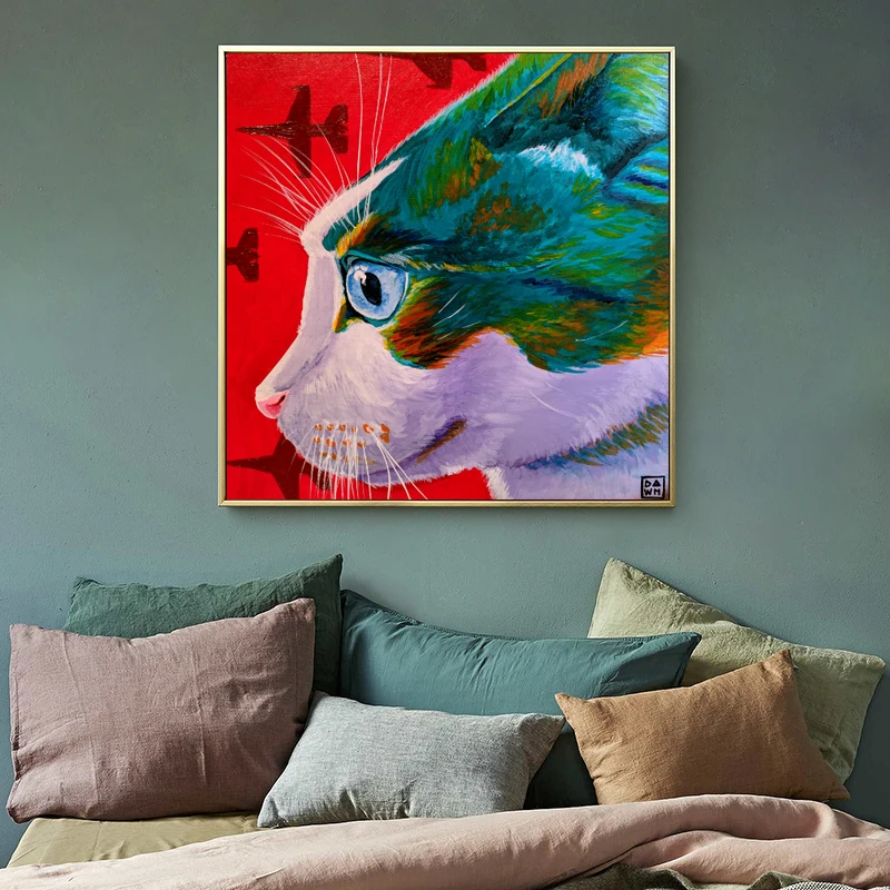

Canvas Painting Animal Posters and Prints Abstract Watercolor Cat Oil Painting Wall Pictures for Living Room Cuadros Home Decor