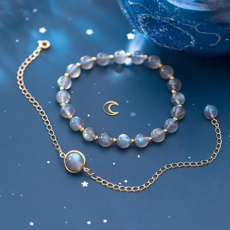 New Arrival 925 Sterling Silver Moonstone Bracelet Shiny Mori Style Romantic Bracelet for Women Silver 925 Jewelry Girls Gift