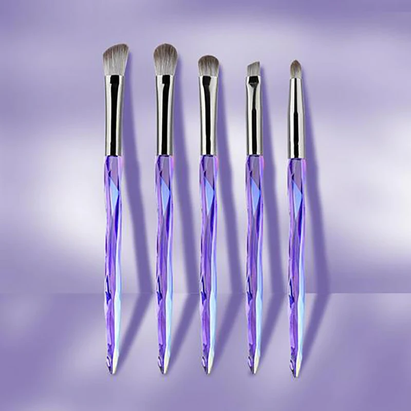 5PCS Eyes Makeup Brush High Quality Crystal Handle Beauty Tools For Eye Shadow Eyebrow Multifuntional Cosmetic Make Up | Красота и